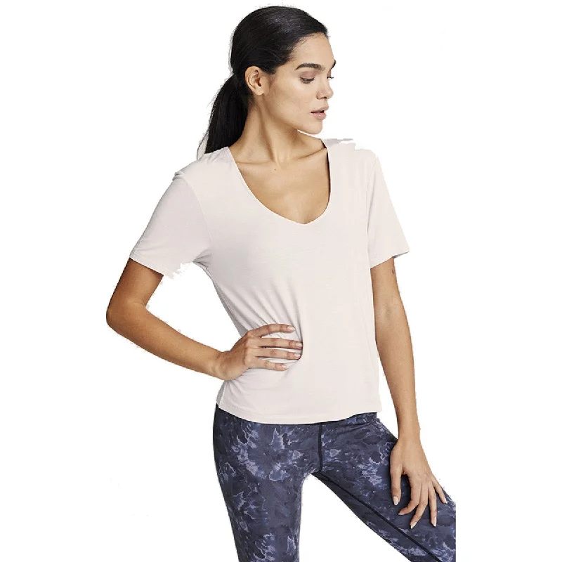 Varley Holly Womens T-Shirt-- Asymmetrical Pockets Print