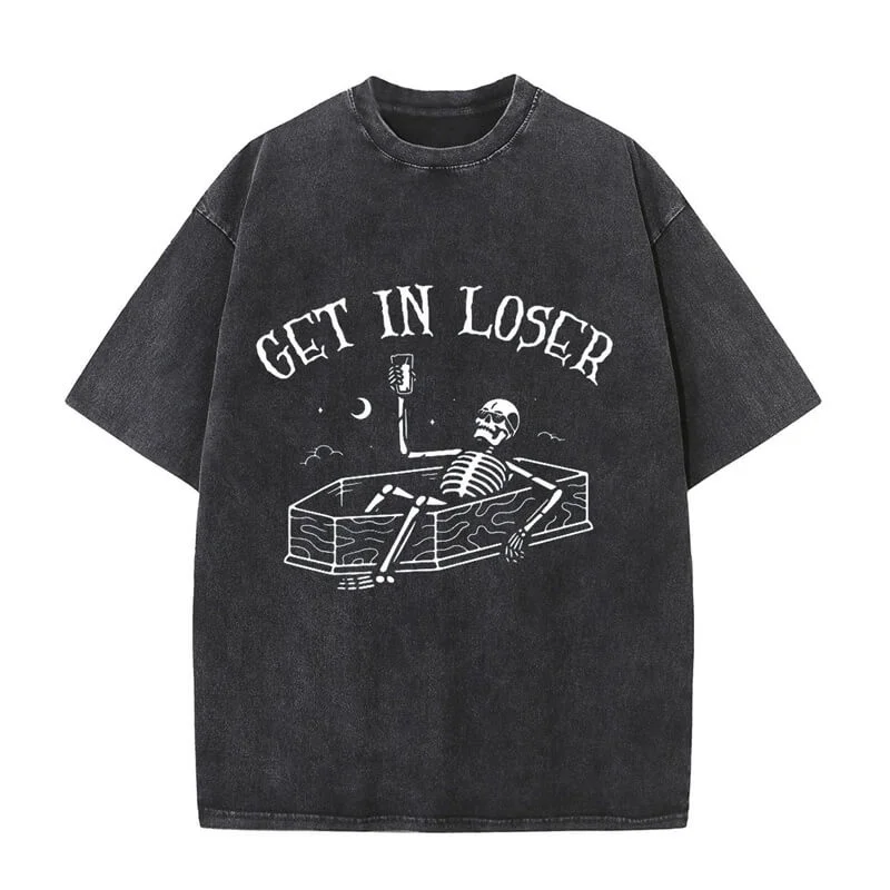 Get in Loser Skeleton Short Sleeve T-shirt-- Satin Blend Silk Blend Wool Blend