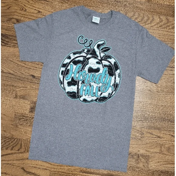 Howdy fall t-shirt-- Notch Collar Peter Pan Collar Cowl Neck