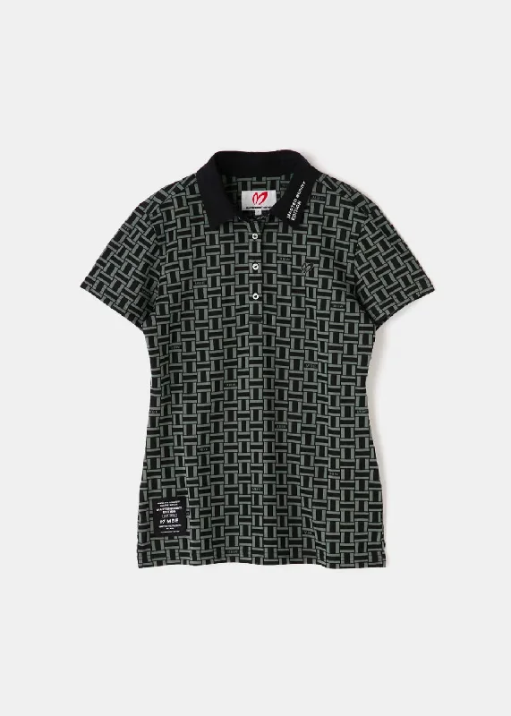 Khaki Ecopet 32G Jacquard Polo Shirt-- Boxy Fit Fitted Loose