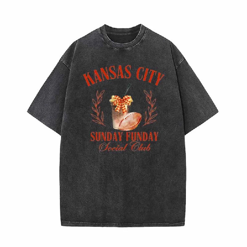 Kansas City Sunday Funday Social Club T-shirt-- Houndstooth Herringbone Solid