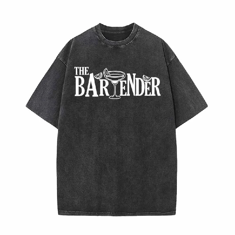 The Bartender Cocktail Funny Vintage Washed T-shirt-- Collared Crew Neck Turtle Neck The Bartender Cocktail Funny Vintage Washed T-shirt-- Collared Crew Neck Turtle Neck