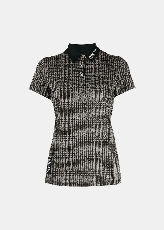 Grey Glen Plaid Ecopet 32G Jacquard Polo Shirt-- Plaid T-Shirt Polka Dot Checkered