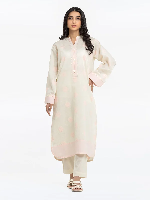 Pret 2Pc Printed Jacquard Shirt Trouser - EWTKS24-80094ST-- Cozy Warm Stylish