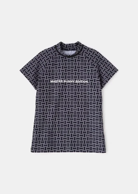 Grey Braided Pattern T-Shirt-- Anti-Pilling Machine Wash Handmade
