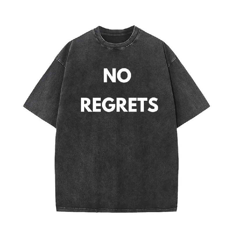 No Regrets Vintage Washed T-shirt-- Sequined Glittery Shiny