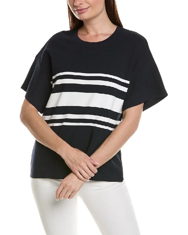 cabi Catamaran T-Shirt-- Houndstooth Herringbone Solid