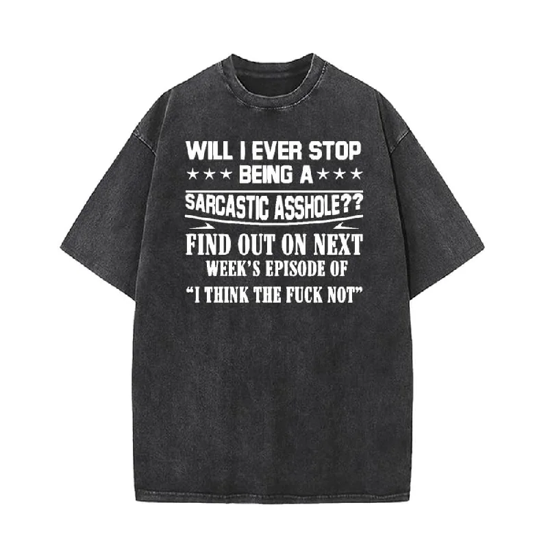 Will I Ever Stop Being Vintage Washed T-shirt-- Print Jacquard Patchwork