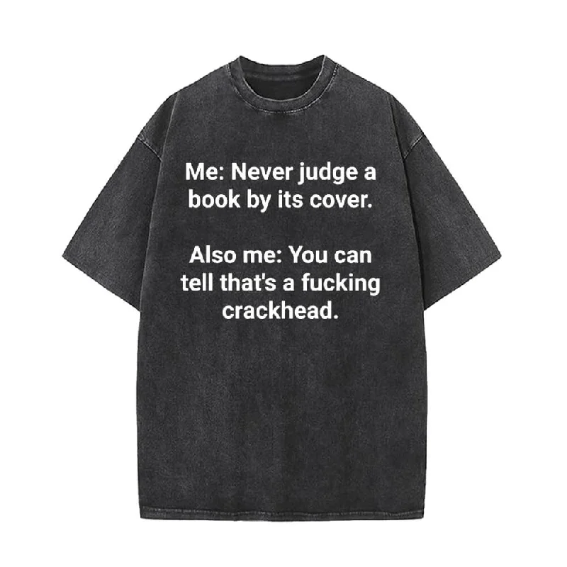 Me Never Judge A Book Vintage Washed T-shirt-- Front Pockets Side Pockets Patch Pockets Me Never Judge A Book Vintage Washed T-shirt-- Front Pockets Side Pockets Patch Pockets