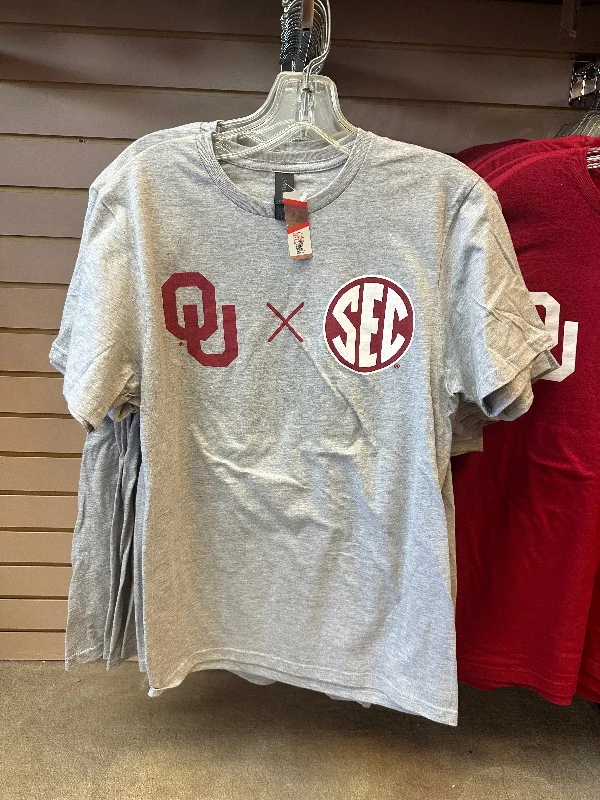 OU SEC Gray Shirt-- Silk Blend Satin Velvet