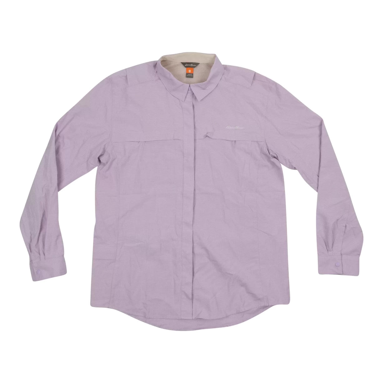 Eddie Bauer Button-Up Long-Sleeved Shirt - Women's-- Notch Collar Peter Pan Collar Cowl Neck Eddie Bauer Button-Up Long-Sleeved Shirt - Women's-- Notch Collar Peter Pan Collar Cowl Neck