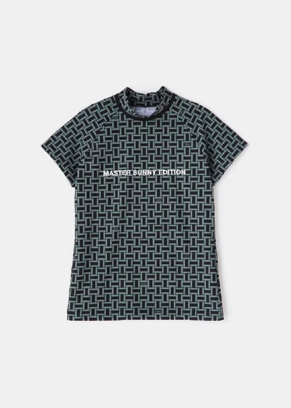 Khaki Braided Pattern T-Shirt-- Oversized T-Shirt Spandex breathable