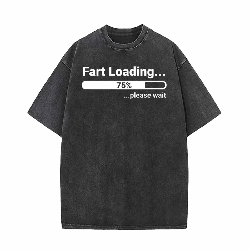 Fart Loading 75% Vintage Washed T-shirt-- Lace Blend Ribbed Blend Corduroy Blend