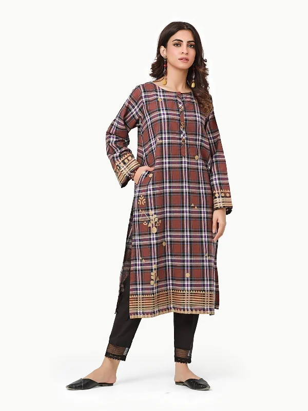 Pret 1Pc Printed Yarn Dyed Shirt - EWTKP22-68448-- Front Pockets Side Pockets Patch Pockets Pret 1Pc Printed Yarn Dyed Shirt - EWTKP22-68448-- Front Pockets Side Pockets Patch Pockets