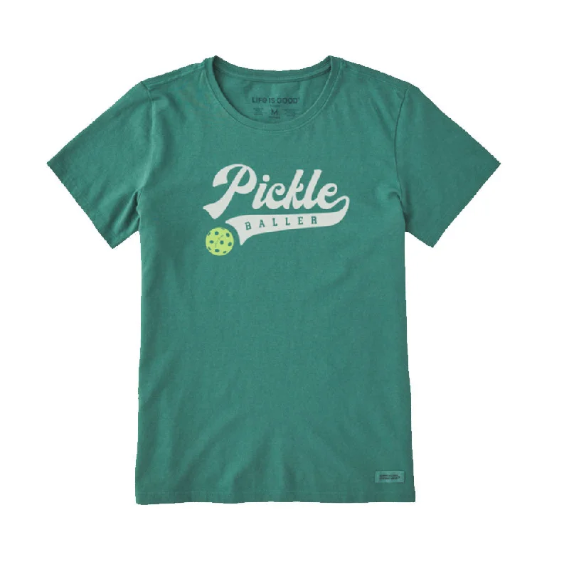 Life Is Good Athletic Pickle Baller Womens Shirt-- Chenille Fabric Brocade Fabric Lace Fabric