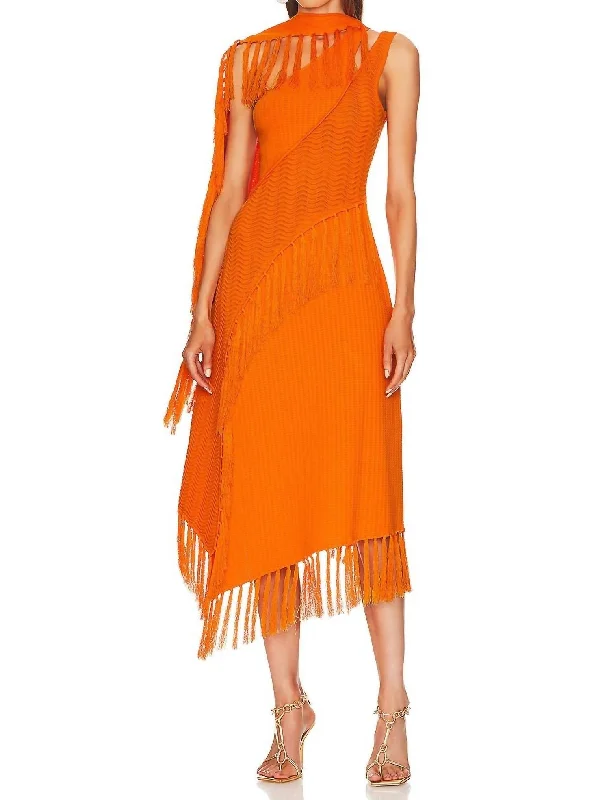 Saida Dress In Papaya Tunics Silk luxurious