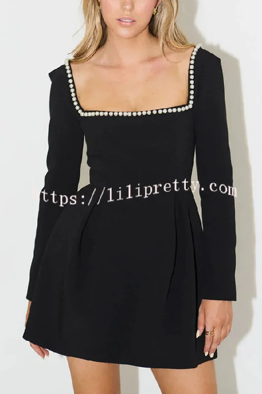 You'll Remember Me Pearl Embellished Square Neck Long Sleeve Mini Dress Fashionable Boho-Chic Mini Dress You'll Remember Me Pearl Embellished Square Neck Long Sleeve Mini Dress Fashionable Boho-Chic Mini Dress