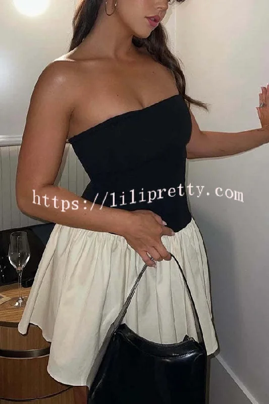 Chic and Sweet Off Shoulder Patchwork Stretch Mini Dress Fashionable Summer Mini Dress Chic and Sweet Off Shoulder Patchwork Stretch Mini Dress Fashionable Summer Mini Dress
