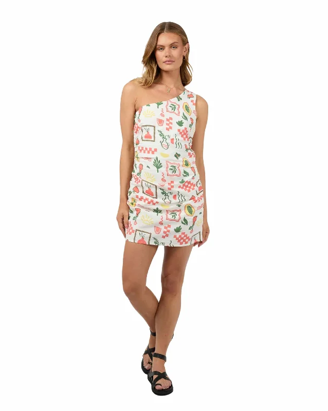 Valencia Print Mini Dress Stylish Plaid Mini Dress