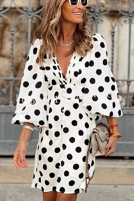 Lilipretty Always The One Polka Dot Button Puff Sleeve Mini Dress Chic Sleeveless Mini Dress Lilipretty Always The One Polka Dot Button Puff Sleeve Mini Dress Chic Sleeveless Mini Dress