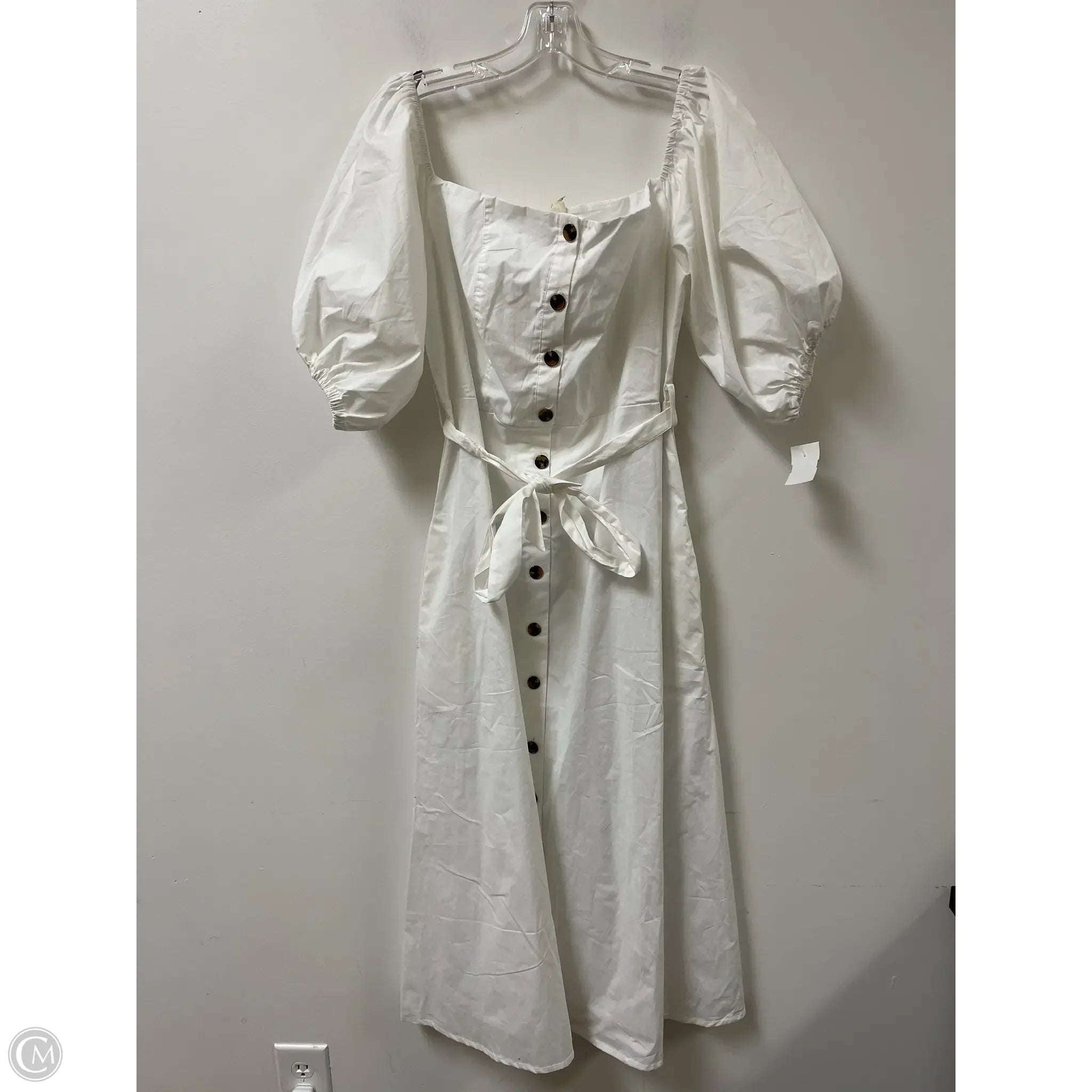 Dress Casual Maxi By Blue Tassel In White, Size: M Square Neckline Feminine