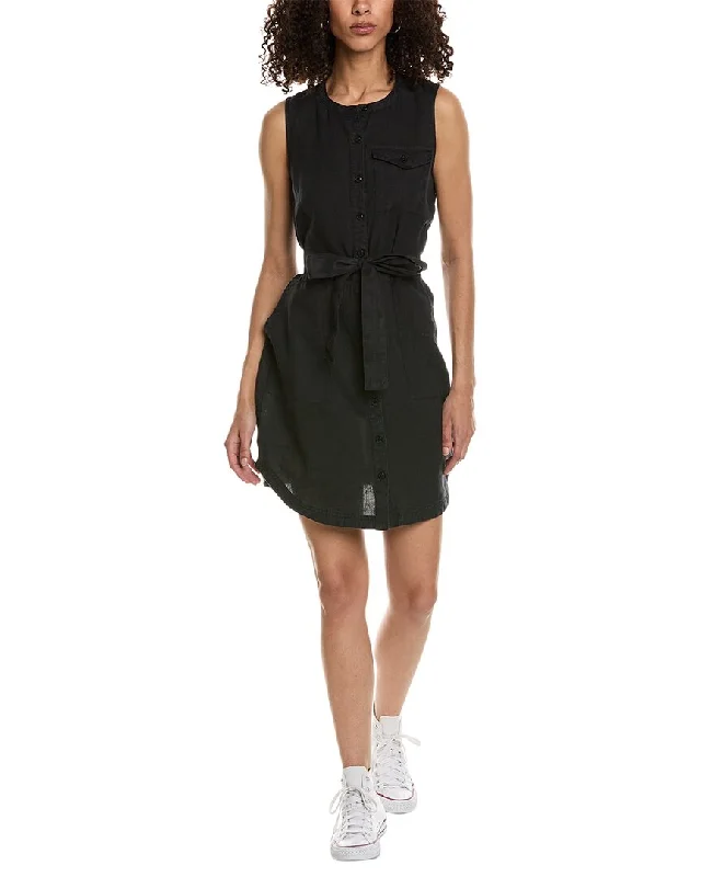 Michael Stars Brady Utility Linen Mini Dress Tunics Hiking breathable