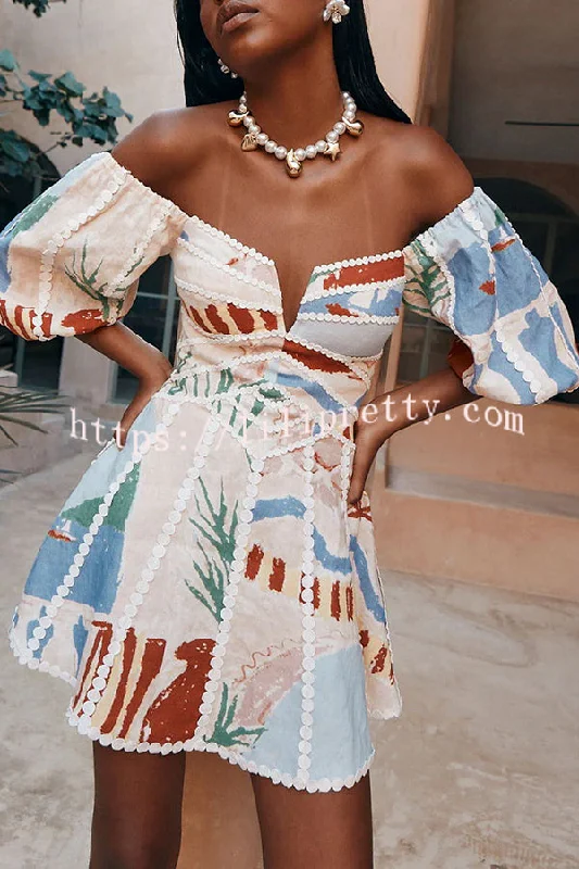Como Linen Blend Ric Rac Trims Unique Print Puff Sleeve Mini Dress Cozy Satin Mini Dress Como Linen Blend Ric Rac Trims Unique Print Puff Sleeve Mini Dress Cozy Satin Mini Dress