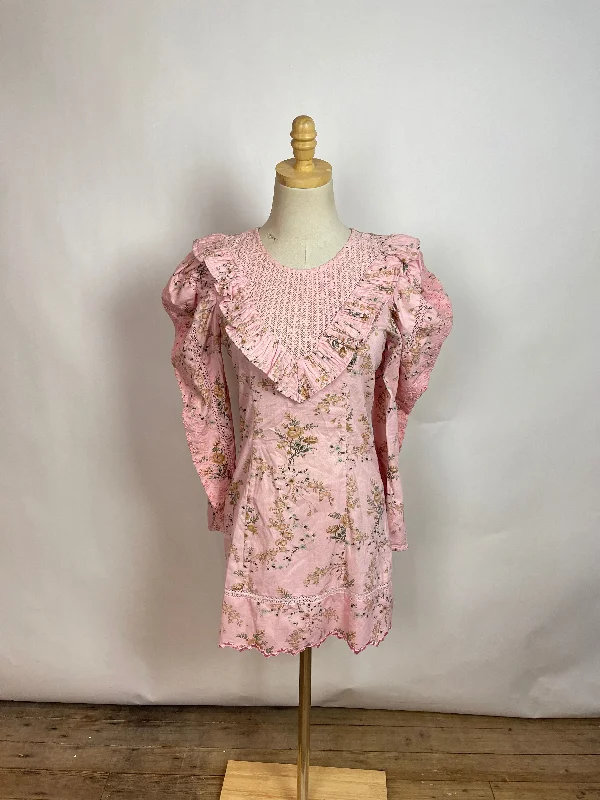 LoveShackFancy Pink Mini Dress (2/XS) Comfortable Shift Mini Dress