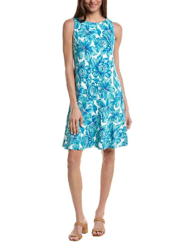 Tommy Bahama Darcy Bungalow Blooms Mini Dress Crew Neckline Casual