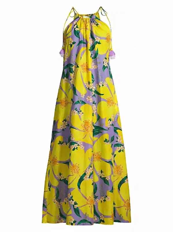 Pietra Floral Cover-Up Maxi Dress In Lilac Tunics Business professional