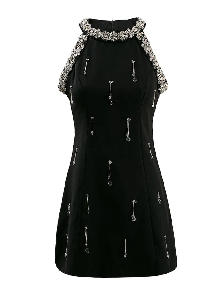A&A Luxe Beaded Bejewelled Mini Dress Fashionable Summer Mini Dress