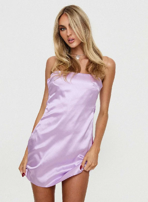Shaya Strapless Mini Dress Lilac Tunics Recommended stylist