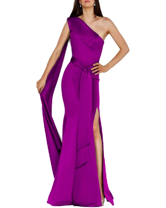 Terani One Shoulder Cape Dress Tunics Leisure comfortable