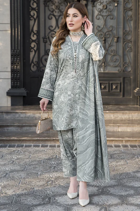 Snowlit Grace by Aabpara Winter Dhanak Dress SLG3 Tunics Sophisticated sleek