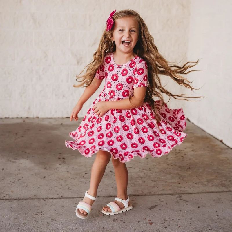 DONUT GROW UP DREAM RUFFLE DRESS Tunics Satin smooth