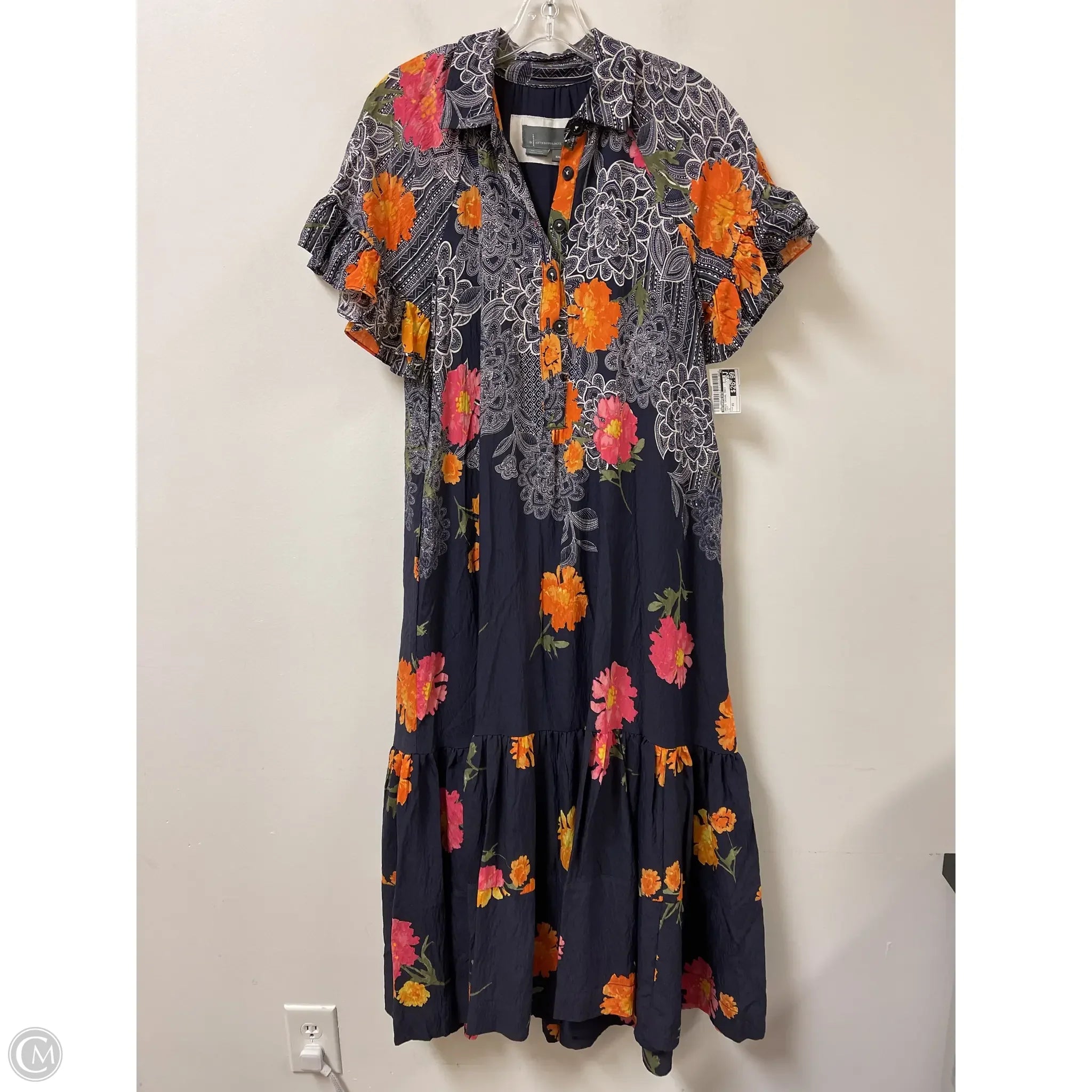 Dress Casual Maxi By Anthropologie In Navy, Size: Xs Tunics Spring floral