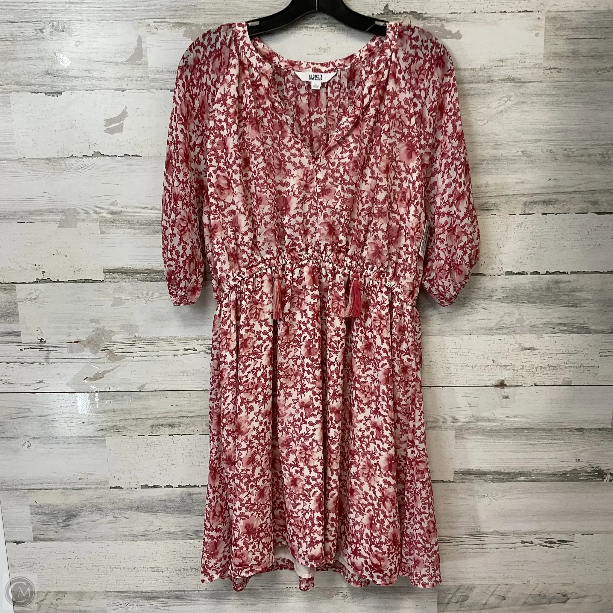 Dress Casual Short By Bb Dakota In Red & White, Size: L Cowl Neckline Elegant
