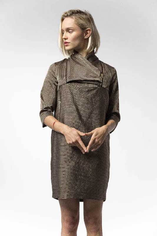 1961 dress in gold stripes Tunics Luxurious premium