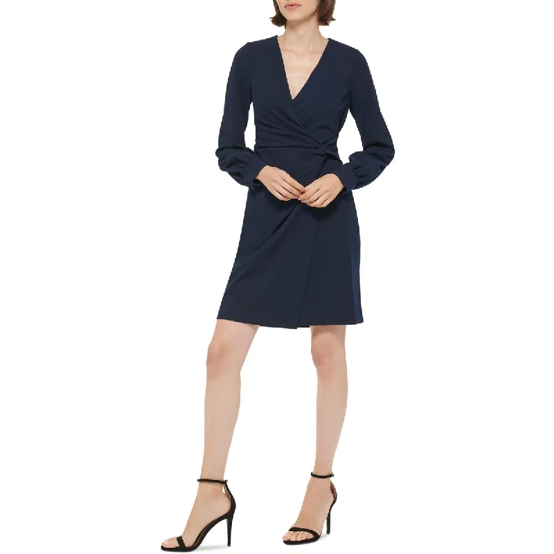 Womens Surplice Above Knee Wrap Dress Tunics Bestseller popular