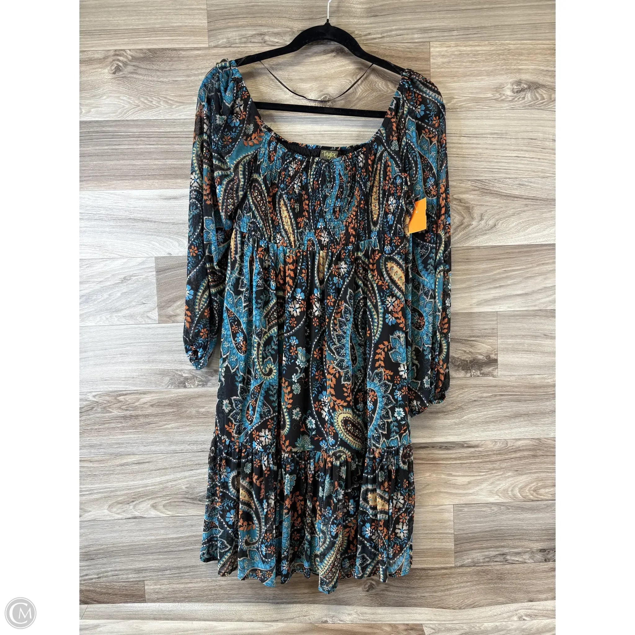 Dress Casual Midi By Taylor In Blue & Orange, Size: Xs Tunics Stylish modern