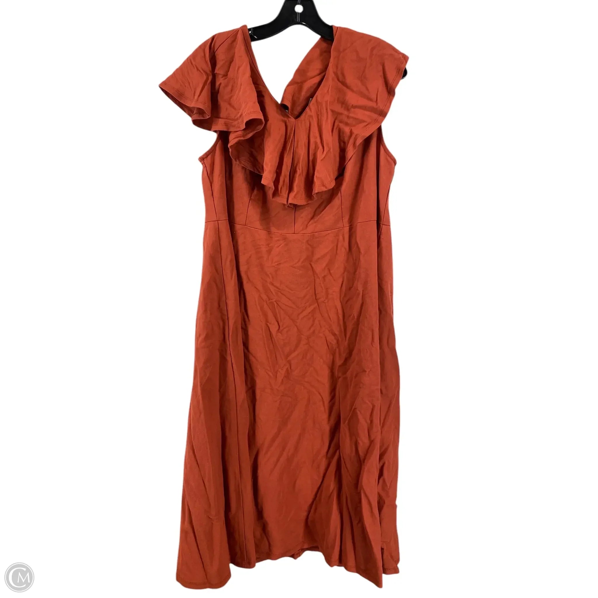 Dress Casual Midi By Cato In Orange, Size: 18 Tunics Chic elegant
