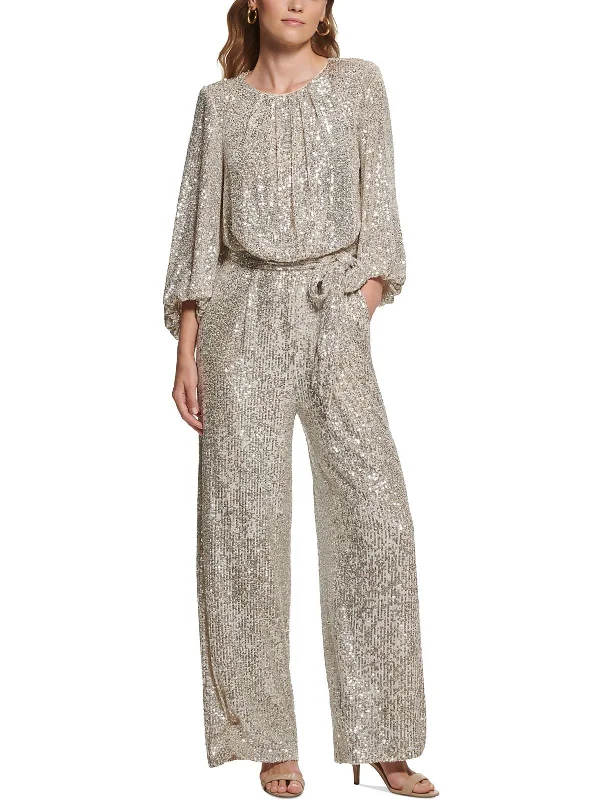 Womens Sequined Long Evening Dress Tunics Summer linen