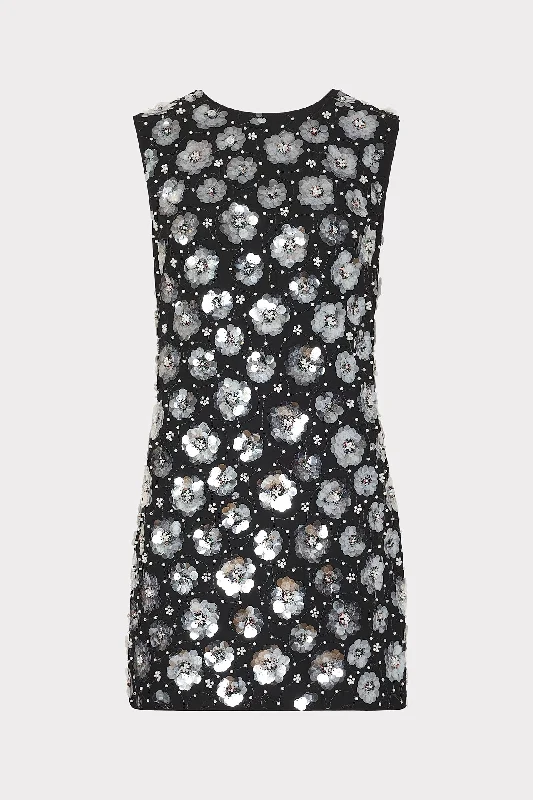 Ivette Fleur Paillette Shift Mini Dress Tunics Spring floral