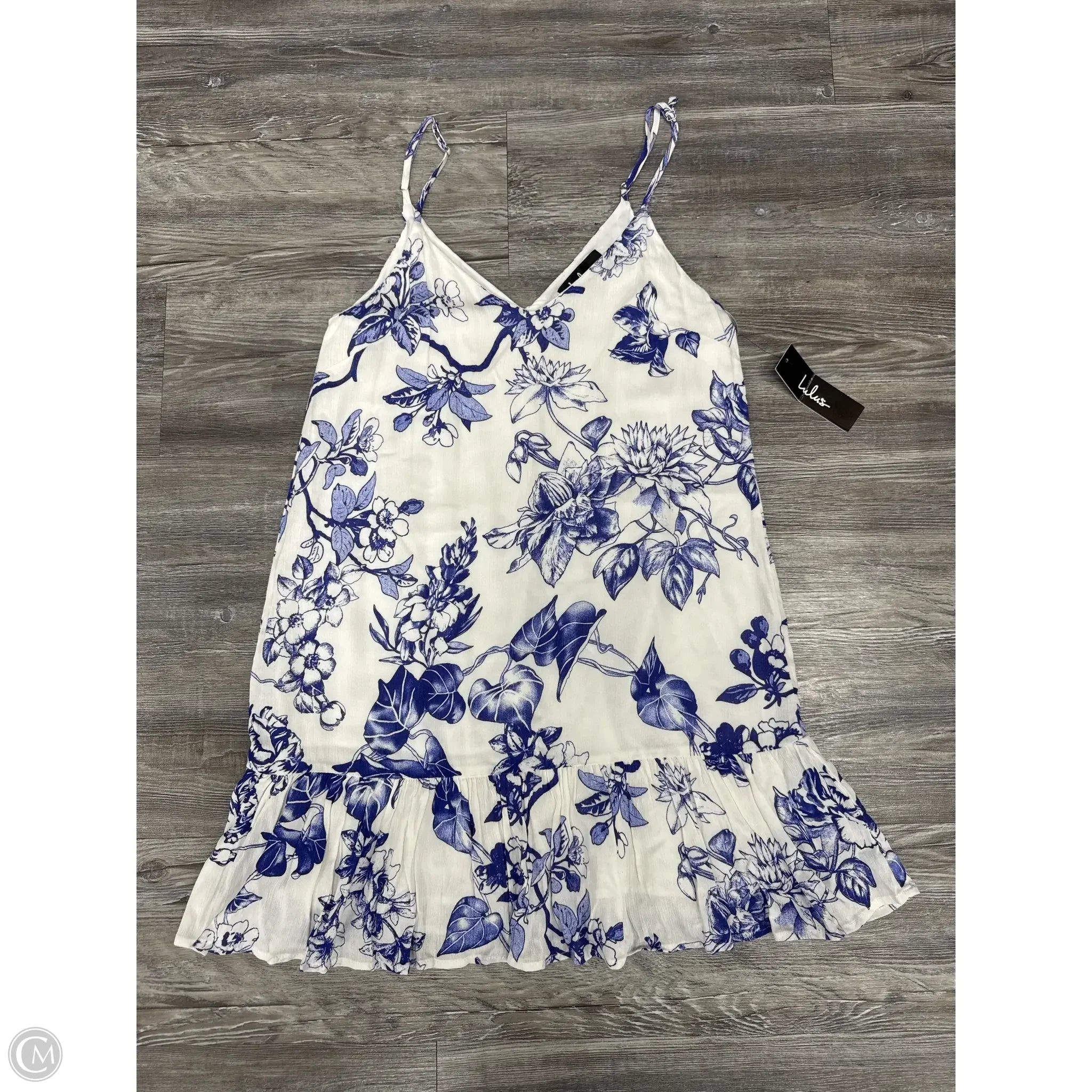 Dress Casual Short By Lulus In Blue & White, Size: S Halter Neckline Beach
