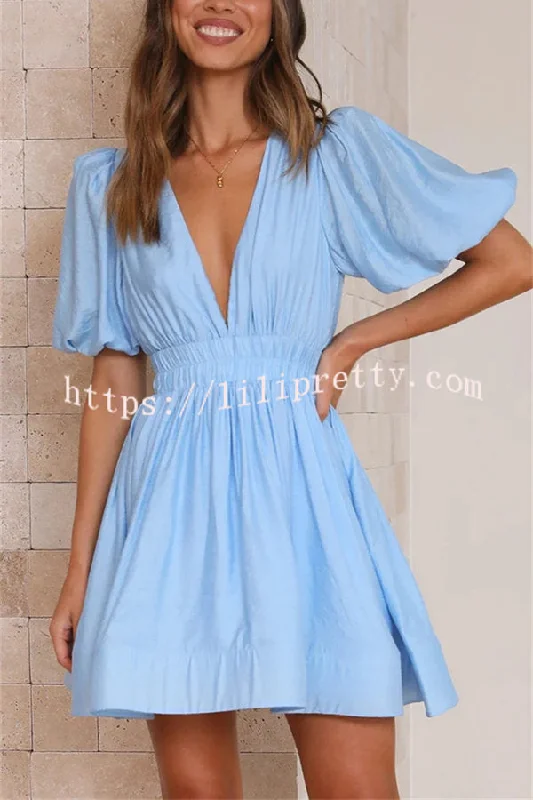 Lilipretty Feeling Dreamy Puff Sleeve Elastic Waist Mini Dress Chic Pleated Mini Dress Lilipretty Feeling Dreamy Puff Sleeve Elastic Waist Mini Dress Chic Pleated Mini Dress