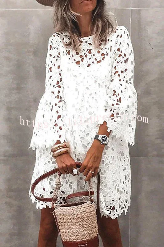 Lilipretty Pretty Presence Floral Crochet Lace Bell Sleeve Mini Dress Stylish Summer Mini Dress Lilipretty Pretty Presence Floral Crochet Lace Bell Sleeve Mini Dress Stylish Summer Mini Dress