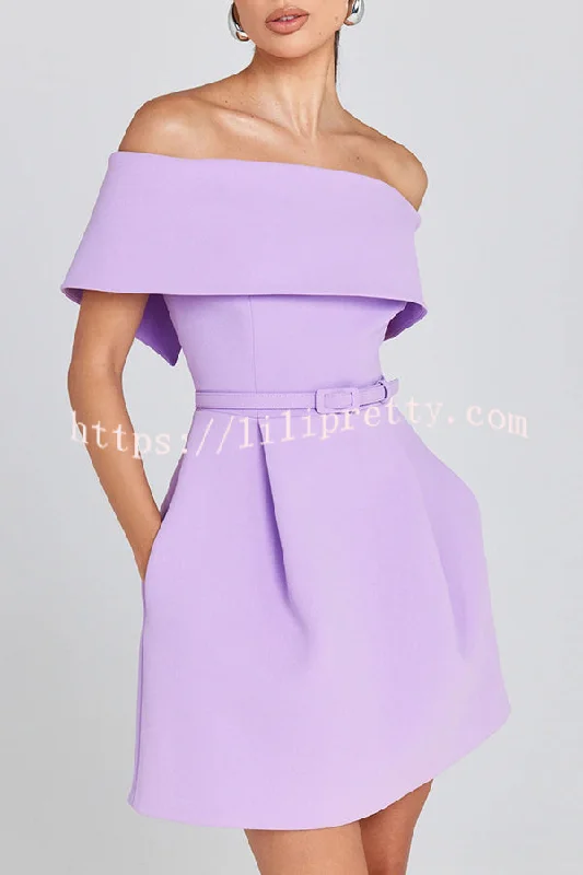 Elegant Evening Lapel Bandeau Removable Belt Pocketed Mini Dress Elegant Vintage Mini Dress Elegant Evening Lapel Bandeau Removable Belt Pocketed Mini Dress Elegant Vintage Mini Dress