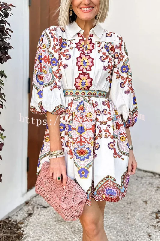 Fun and Vibrant Linen Blend Unique Print Puff Sleeve Pocketed Shirt Mini Dress Casual V-Neck Mini Dress Fun and Vibrant Linen Blend Unique Print Puff Sleeve Pocketed Shirt Mini Dress Casual V-Neck Mini Dress