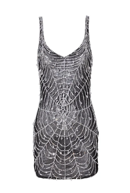 Cobweb Mini Dress Trendy Denim Mini Dress