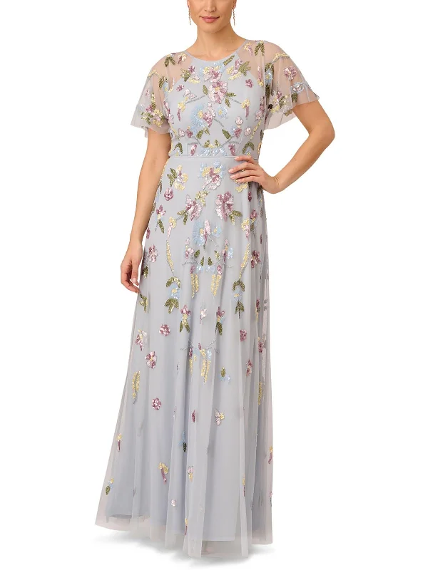 Womens Embellished Long Evening Dress Tunics Canvas sturdy